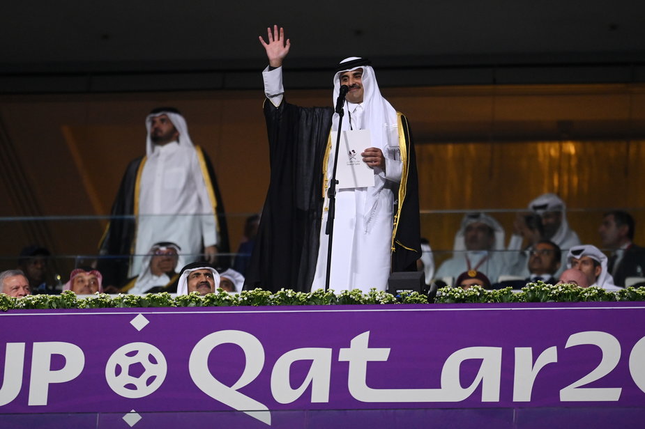 Emir Kataru Tamim bin Hamad al-Thani podczas inauguracji mundialu