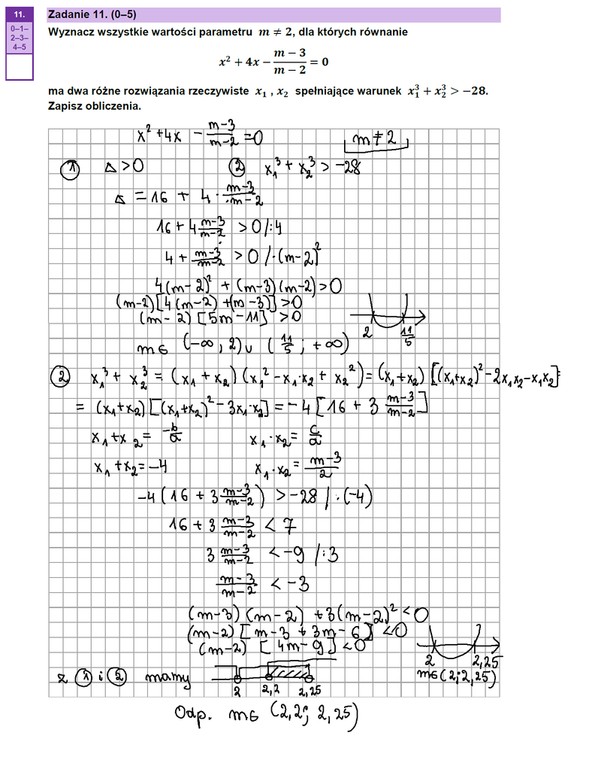 Matura 2023 — matematyka na poziomie rozszerzonym. Zadanie 11