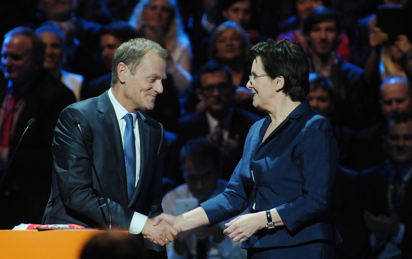 Premier Donald Tusk i jego następczyni Ewa Kopacz