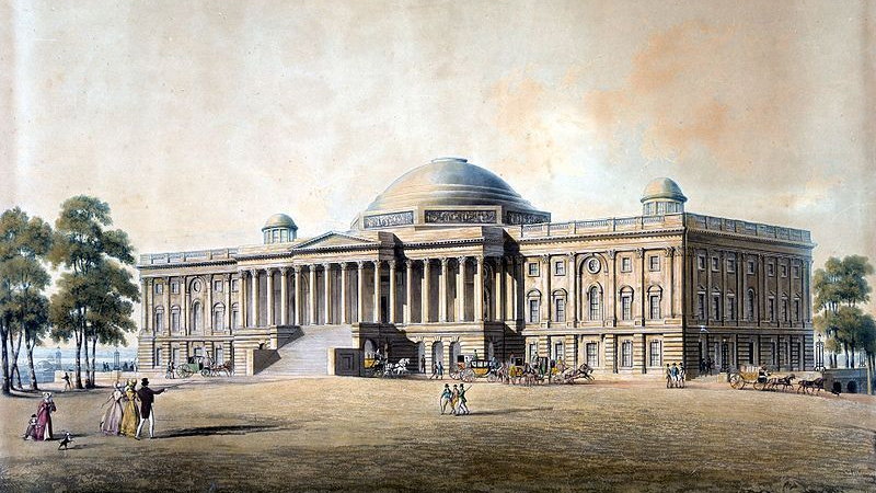 Kapitol Stanów Zjednoczonych w 1825 roku (domena publiczna)