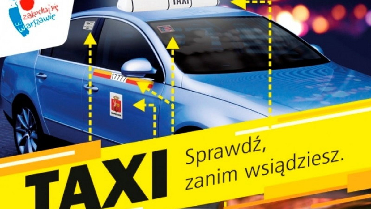 Kogut z napisem "Taxi", tabliczka z hologramem, pas z numerem bocznym i herbem Warszawy – to niektóre niezbędne elementy pojazdu, prowadzonego przez licencjonowanego taksówkarza. W stolicy właśnie rusza kampania "Taxi. Sprawdź, zanim wsiądziesz". Akcja ma pomóc pasażerom w wyborze legalnych przewoźników.