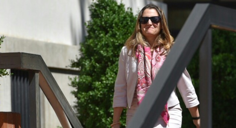 Canadian Foreign Minister Chrystia Freeland was in Washington for talks with US Trade Representative Robert Lighthizer and congressional leaders