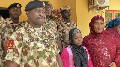 Saratu Dauda (middle) is one of the 276 schoolgirls Boko Haram kidnapped from a school in Chibok, Borno in 2014 [NAN]