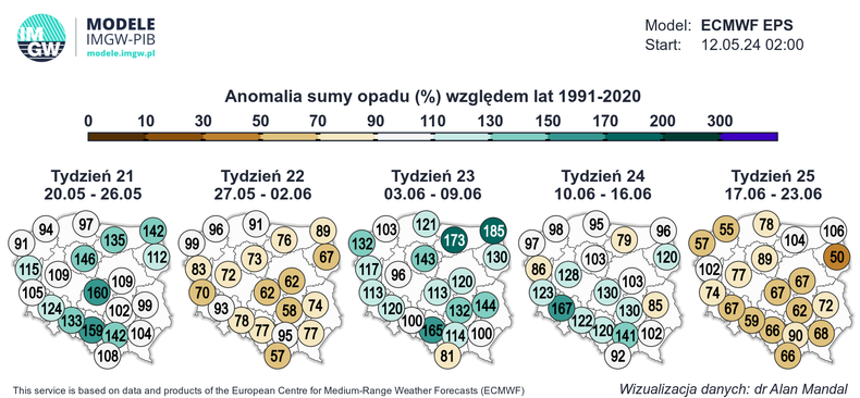 Więcej opadów pojawi się w czerwcu