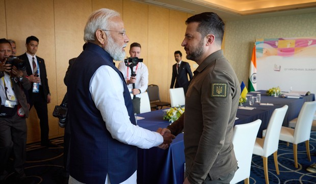 Narendra Modi i Volodimir Zelenski u Japanu na samitu G7, maj 2023.