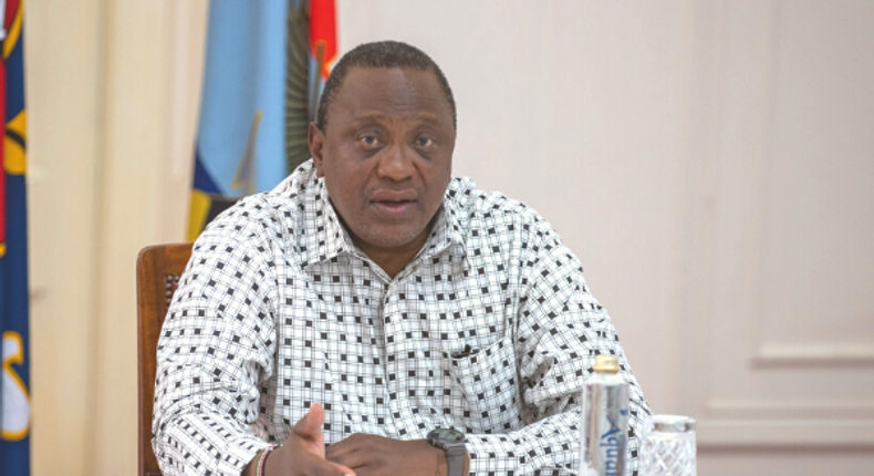 President Uhuru Kenyatta at State House, Nairobi, when he hosted His Highness Sheikh Mohamed Bin Zayed Al Nahyan, the Crown Prince of Abu Dhabi and Deputy Supreme Commander of the UAE Armed Forces in May 2022