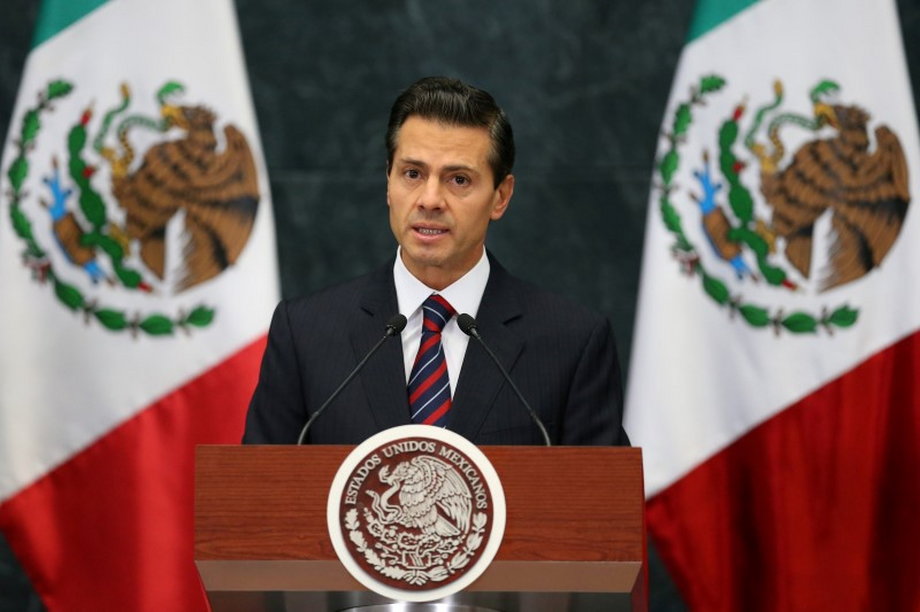 Mexican President Enrique Pena Nieto announces new cabinet members at Los Pinos presidential residence in Mexico City.