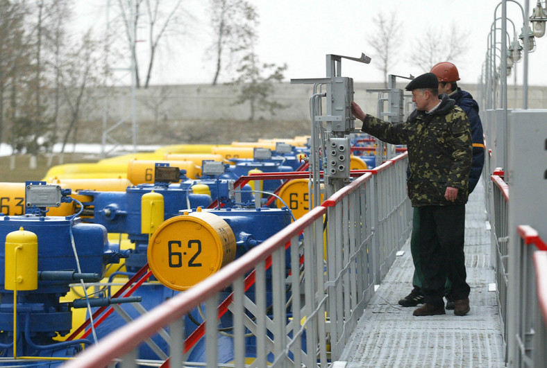Stacja przesyłowa gazu na Ukrainie w miejscowości Bojarka