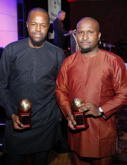  From left, Emerging Market Spotlight Award winners Kene Okwuosa, CEO, Filmhouse Cinemas and Moses Babatope, Managing Director FilmOne Distribution during the International Day Lunch held at Caesars Palace during CinemaCon, the official convention of the National Association of Theatre Owners, on April 1, 2019 in Las Vegas, Nevada. (Photo by Ryan Miller/Capture Imaging for CinemaCon)   
