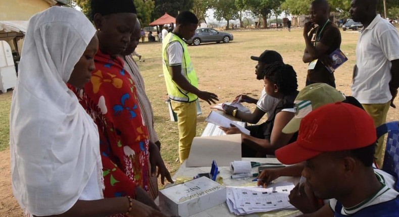 Illustrative photo of voters performing their civic duties during the general elections [theeagleonline]