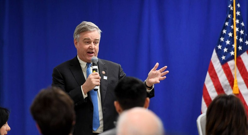 Rep. David Trone, who hosted a conversation with Maryland education leaders, speaks to those gathered in Frederick, Maryland on February 24, 2020.Katherine Frey/The Washington Post via Getty Images