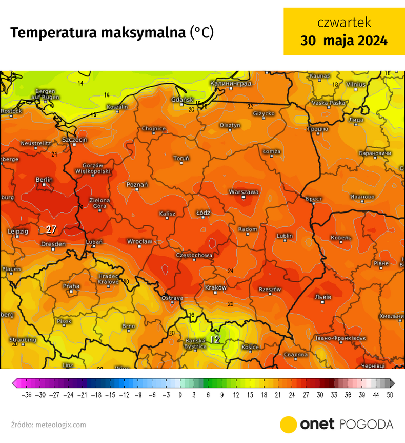 W Boże Ciało termometry mogą wskazać ok. 24-27 st. C