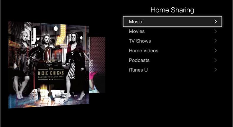 Apple Home Sharing interface. 