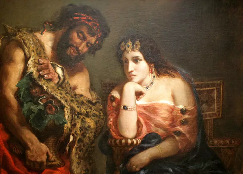 &quot;Kleopatra i chłop&quot;, Eugene Delacroix/domena publiczna