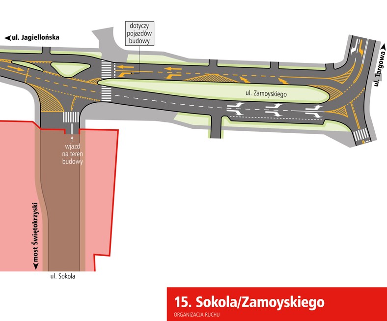 Organizacja ruchu w rejonie - Kasprzaka - Zamoyskiego Sokola - fot. matreiały prasowe Urzędu Miasta