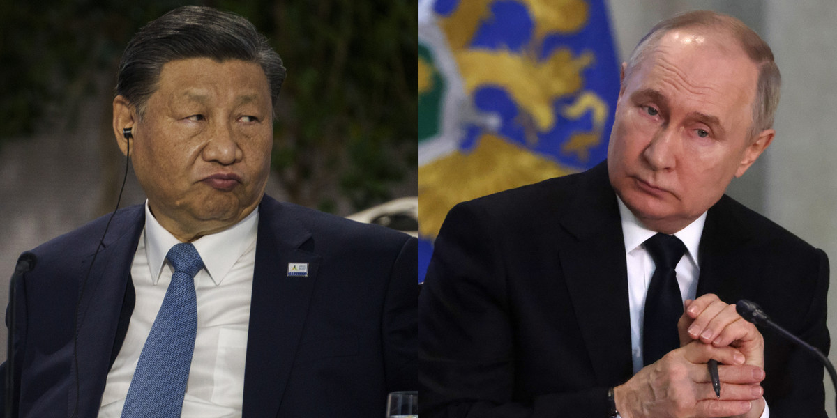 Od lewej: Xi Jinping i Władimir Putin
