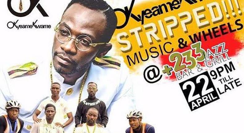 Okyeame Kwame's 'Stripped concert' poster