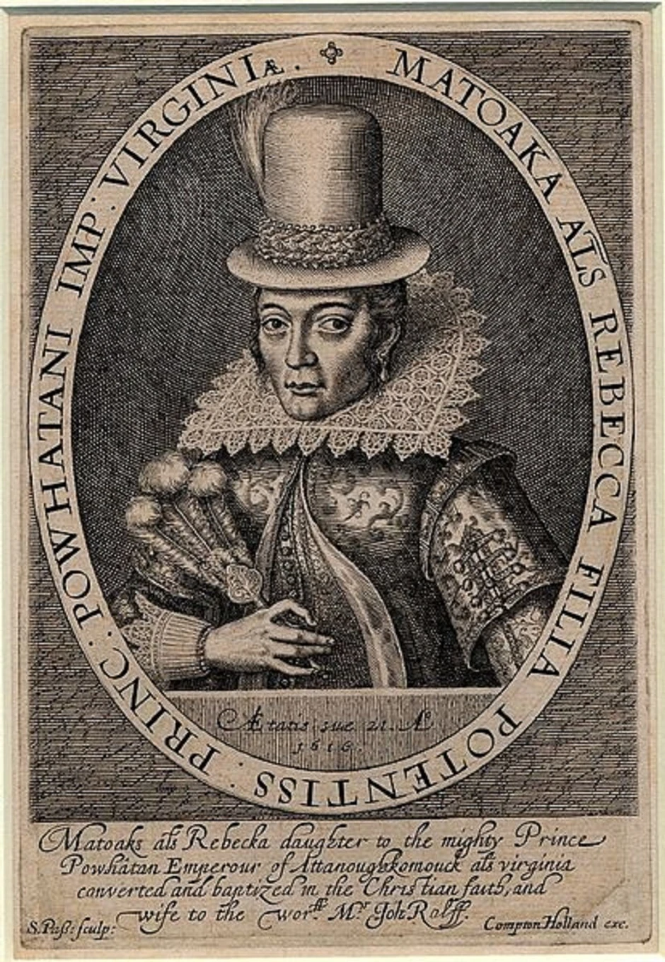 Portret princeze Matoaka, poznate i kao Amonute i na kraju kao Rebeka Rolf