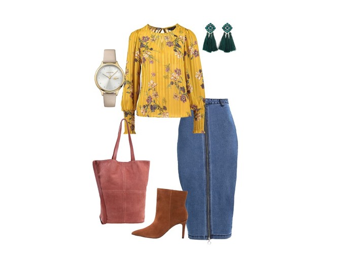 STYLIZACJE z dżinsową spódnicą