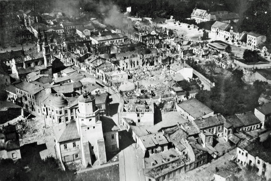 Zbombardowany przez Luftwaffe Wieluń, 1 września 1939
