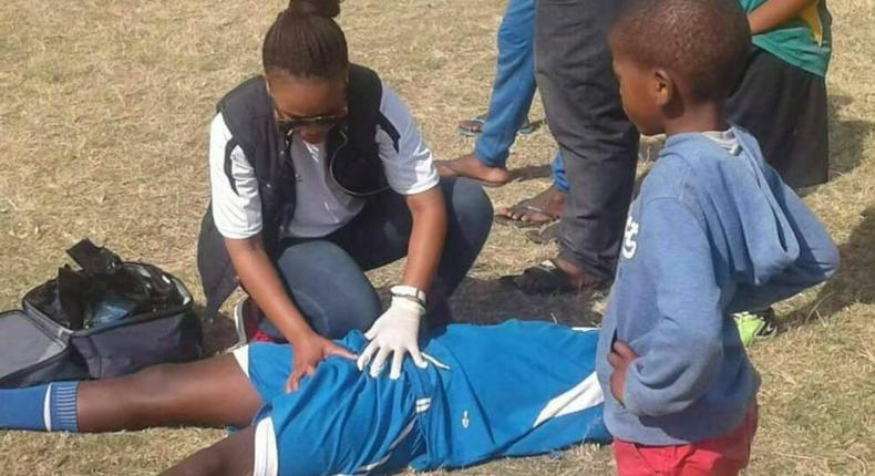 A female paramedic taking matters into her own hands ... literally 