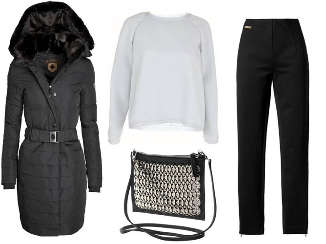 Torebka - antbag by ania/antbags.pl, bluza - White House/whitehouse.sklep.pl, spodnie –Tova/tova.pl, kurtka – Wellensteyn/wellensteyn.com