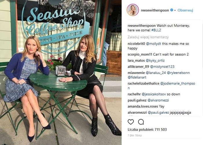 Reese Witherspoon i Laura Dern na planie Wielkich Kłamstewek 2