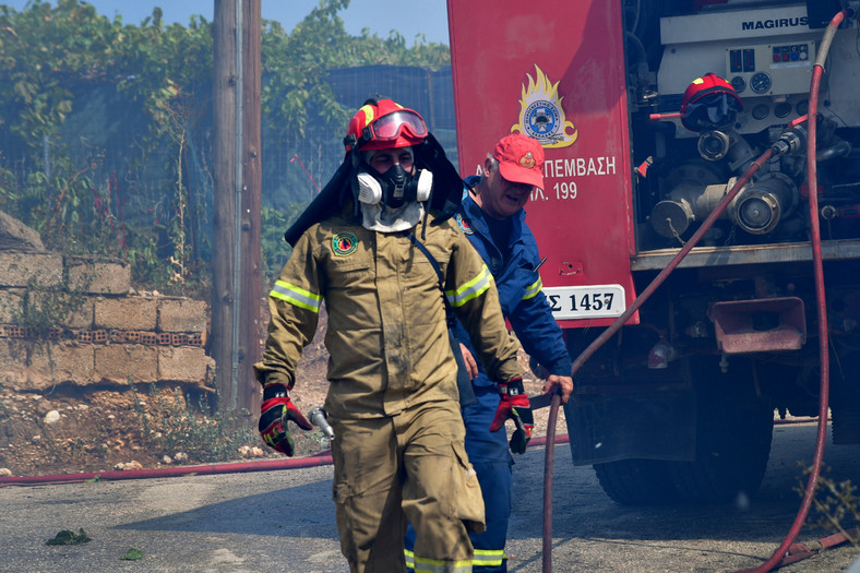 Greccy strażacy walczą z ogniem