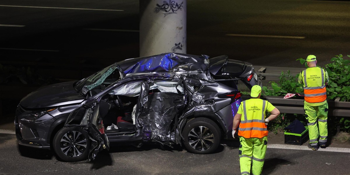 Tragiczne skutki wypadku na autostradzie A4 w Katowicach. Nie żyje 59-latek. 