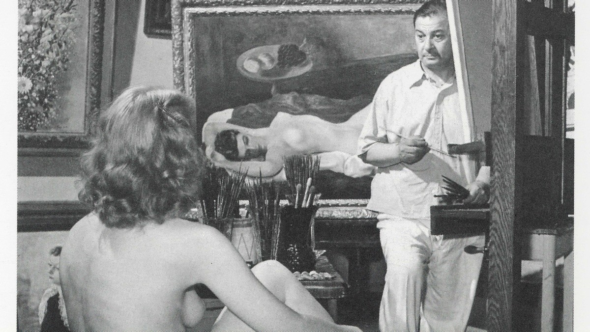 Mojżesz Kisling w swojej pracowni, 1945 r.