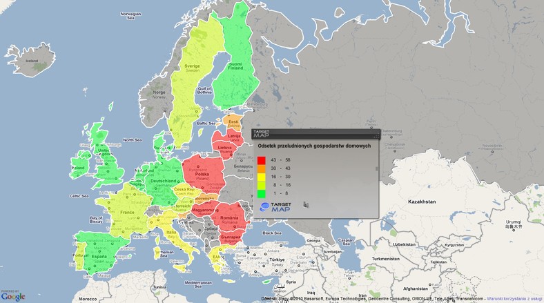 Odsetek przeludnionych gospodarstw domowych