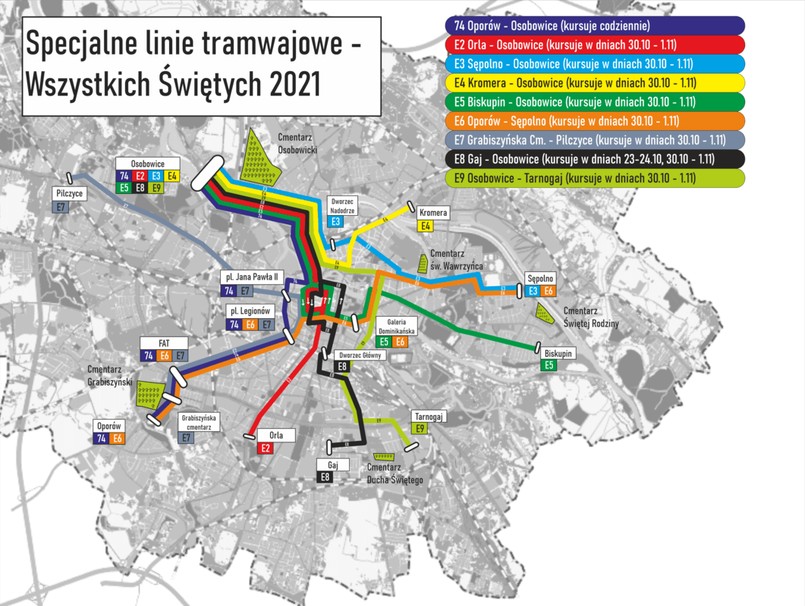 Linie cmentarne Wrocław - tramwajowe