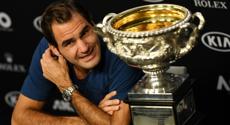 Roger Federer speaks during a press conference after his Australian Open final victory against Spain's Rafael Nadal, in Melbourne, on January 30, 2017