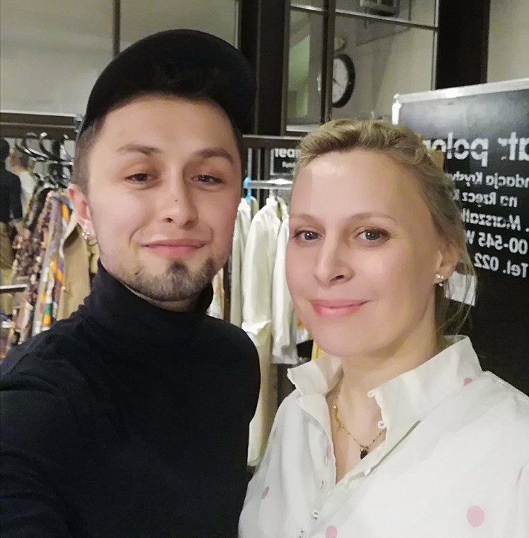 Dawid Dudko i Paulina Holtz podczas wywiadu w Teatrze Polonia