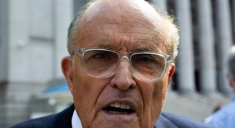 Former New York City Mayor Rudy Giuliani outside state Supreme Court in Manhattan, Sept. 8, 2022.Molly Crane-Newman/New York Daily News/Tribune News Service via Getty Images