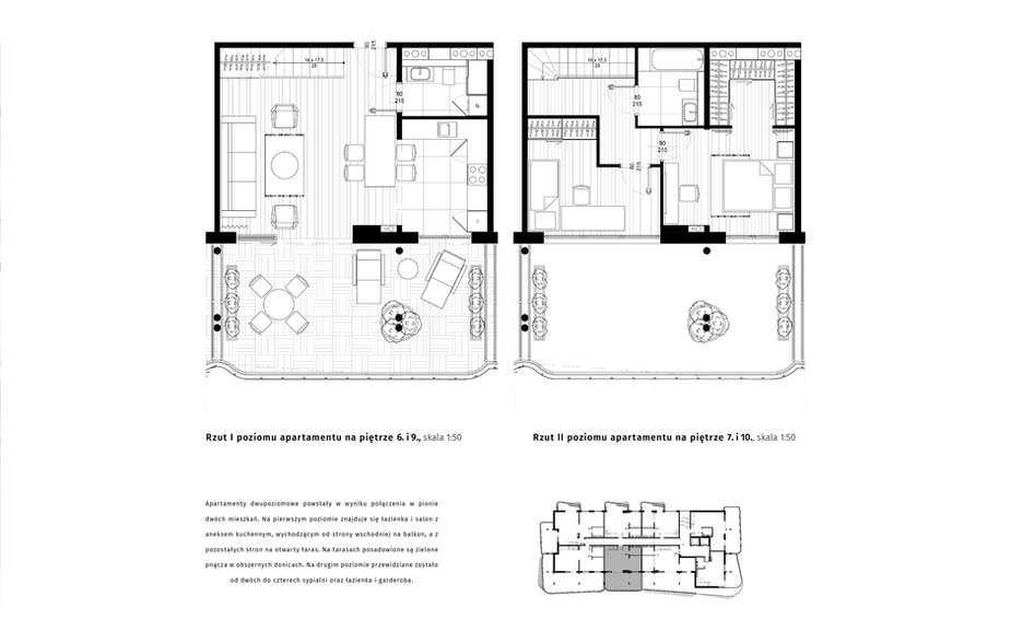 Projekt punktowca w Gdańsku, rzut apartamentu