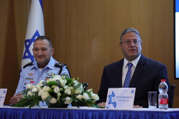 Minister bezpieczeństwa Izraela, Itamar Ben-Gvir i szef policji, Yakkov Shabtai