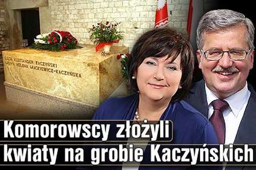 Komorowscy złożyli kwiaty na grobie Kaczyńskich