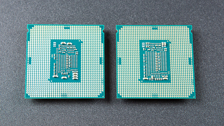 Po lewej Core i5-7600K, po prawej Core i5-8600K