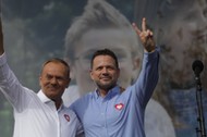 Donald Tusk i Rafał Trzaskowski na Marszu Miliona Serc