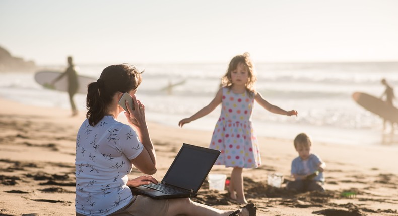 The author (not pictured) says that kids' schedules don't align with work schedules.Martin Novak/Getty Images