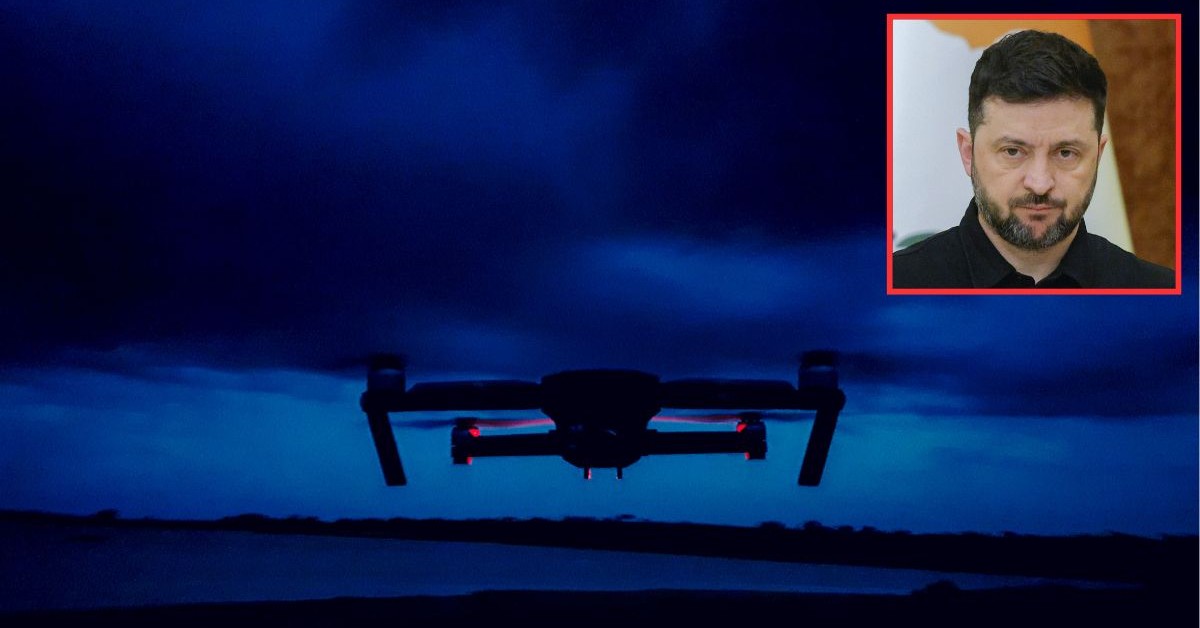 Niezidentyfikowane drony na trasie przelotu Zełenskiego. Okręt nie otworzył ognia