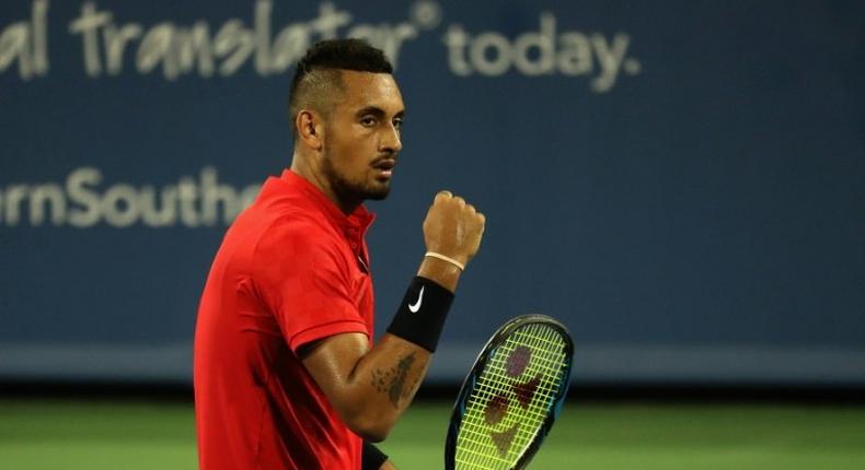 Australia's Nick Kyrgios (pictured) defeated Spain's David Ferrer at the ATP Cincinnati Masters on August 19, 2017, to book a final date with Bulgarian Grigor Dimitrov