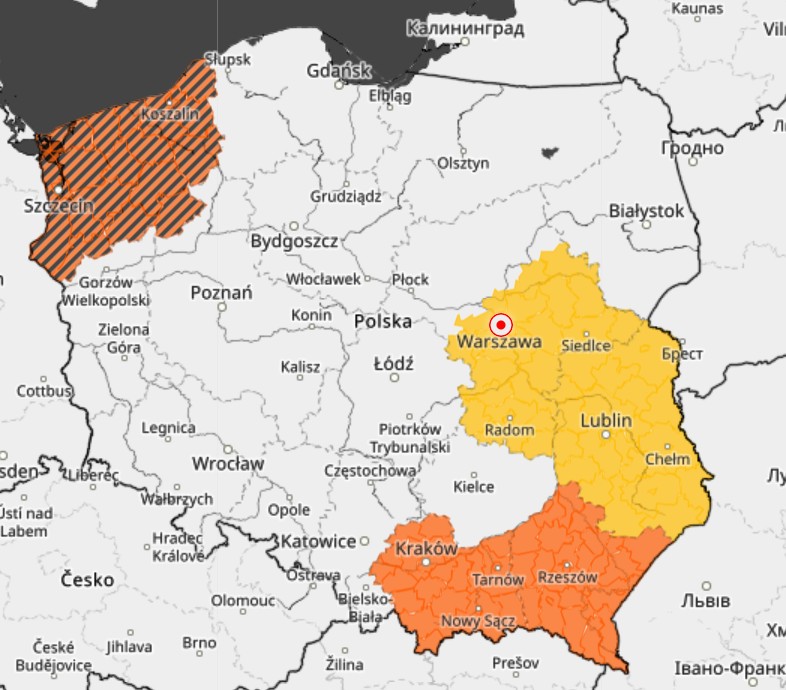 Bieżące ostrzeżenia meteorologiczne IMGW