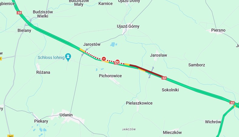 Zablokowany odcinek autostrady A4