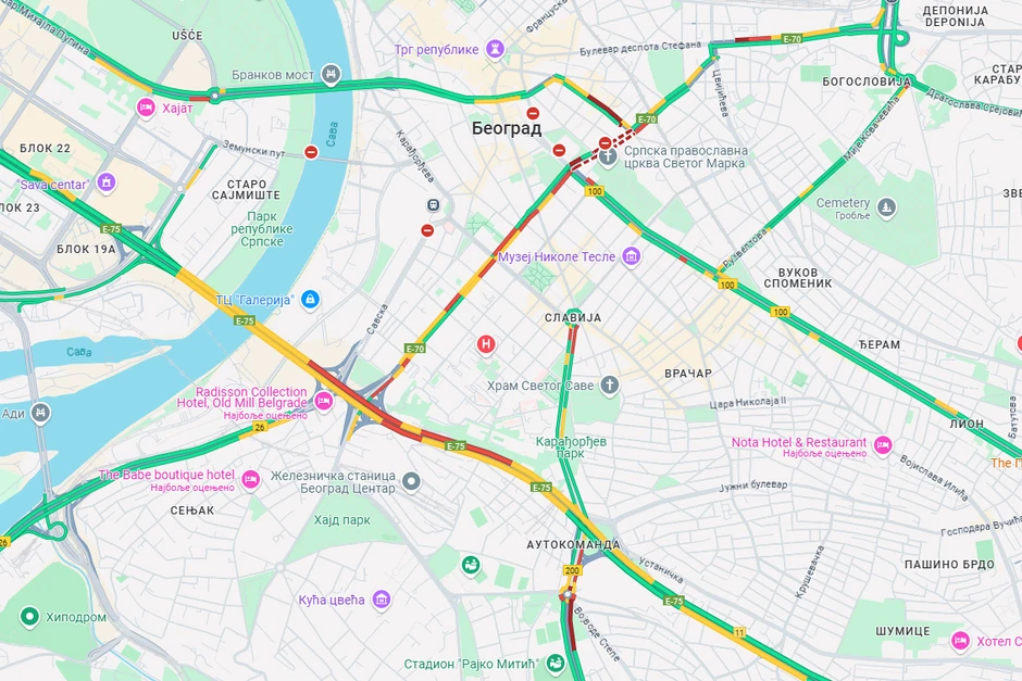 Gužve u Beogradu posle praznika