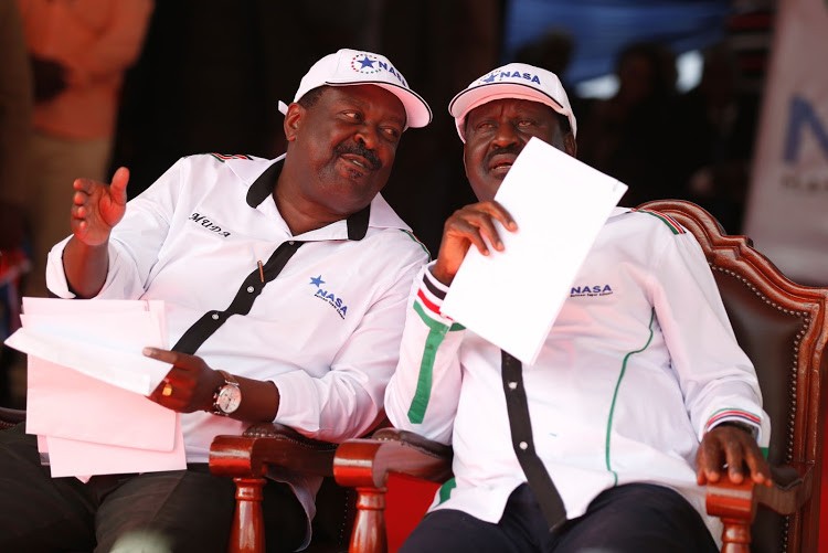 ANC's Musalia Mudavadi and Raila Odinga