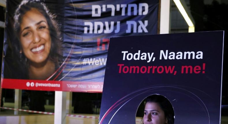 A demonstration in Tel Aviv last year against Russia's jailing of Naama Issachar