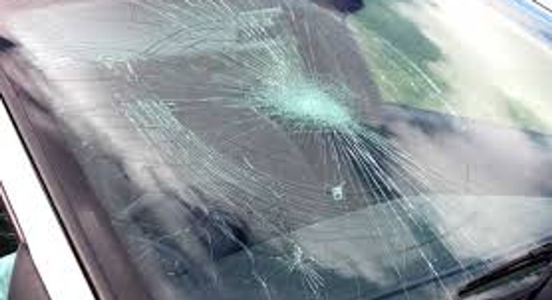 A broken windscreen