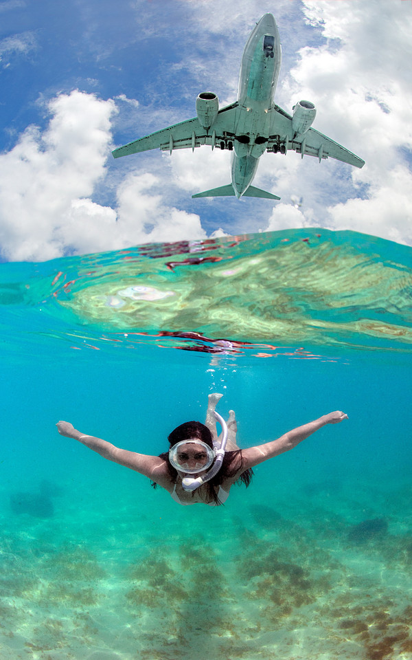 Sint Maarten - nurkowanie z samolotem "nad głową"